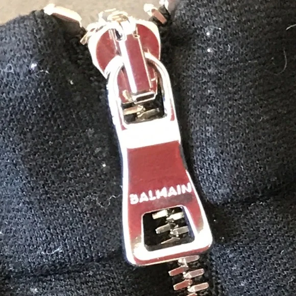 BALMAIN BLACK SHIMMERING PINSTRIPE SHORTS - Picture 10 of 16